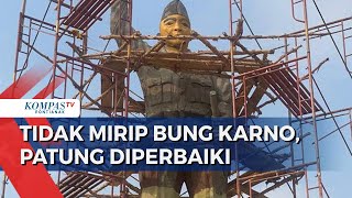 Dinilai Tak Mirip Aslinya Patung Bung Karno di Banyuasin Direnovasi [upl. by Ertsevlis]