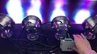 How to use T1000S controller control DC24V DMX LED nuderwater lights [upl. by Enillebyam]