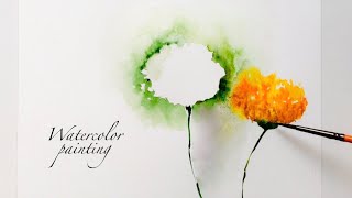 Painting of flowers with watercolor technique [upl. by Englis]