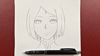 Anime drawing  how to draw Sakura Haruno stepbystep [upl. by Arnie893]