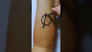 How To Make Tattoo Logo Anarchy On Hand tattoo drawing diyart [upl. by Ahtiekal]