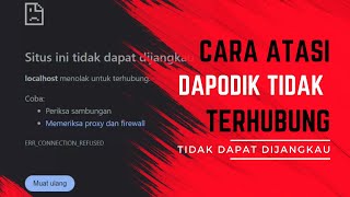 Solusi Jika Dapodik Tidak Terbuka [upl. by Hafirahs]