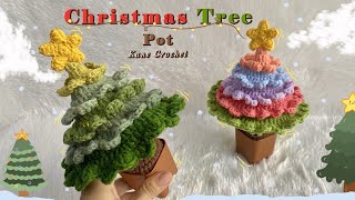 CROCHET CHRISTMAS 🌲 Crochet Christmas Tree Tutorial 🎁🎄 Flashing Lights [upl. by Steep]