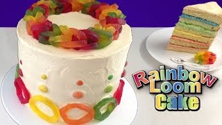 Rainbow Loom Band Cake HOW TO COOK THAT Ann Reardon [upl. by Gilli]