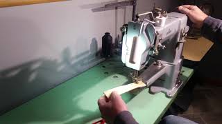 Adler model 69 cylinder bed sewing machine with Servo motor [upl. by Yleoj]