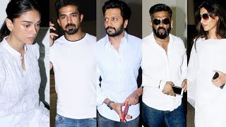 Nikhil Advanis Mother Prayer Meet  Riteish Deshmukh Suniel Shetty Saqib Saleem [upl. by Yeldarb]