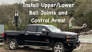 How to replace upper amp lower ball joints and control arms on Chevy Silverado 2500 HD Part 1 of 2 [upl. by Mcilroy]