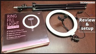 Ring fill light 26 Cm10 inch review in HindiRing light with stand under 1000TechnoSangs [upl. by Abekam]