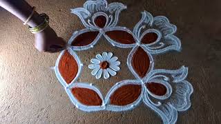 Aadi special muggulubeautiful lotus flowers kolam aadiveli traditional easyrangoli kolam designs [upl. by Raymond]