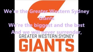 Greater Western Sydney Giants theme song Lyrics AFL SingALong [upl. by Ulises]