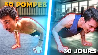 Faire 50 POMPES tous les matins pendant 30 jours  mon avis POMPES CHALLENGE 💪 [upl. by Fontes]