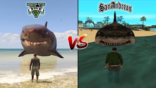 GTA 5 MEGALODON HAI VS GTA SAN ANDREAS MEGALODON HAI  WAS IST BESSER [upl. by Scarlet]