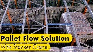 Pallet Flow and Automated Stacker Crane  Interroll [upl. by Roselin]