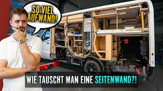 Wir tauschen eine komplette SEITENWAND 🤯  Königsdisziplin in der WohnmobilWerkstatt 🔥 [upl. by Enymsaj]