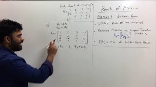 Method to find Rank Of Matrix  By Echelon Form part4 [upl. by Bokaj]