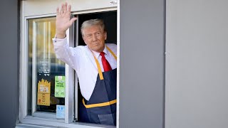 Trump works at a McDonalds in Pennsylvania [upl. by Ellekim]