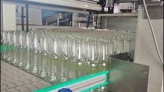 Semi automatic low level position glass bottle depalletizer [upl. by Elvera44]