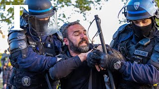 LIVE Police clash with labour unions on May Day march in Paris [upl. by Auqenet]