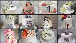 25th Wedding Anniversary Cake Decorating ideas  Silver Jubilee Cake Decoration [upl. by Evin]