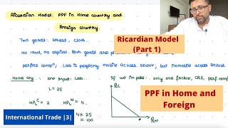 International Trade Ricardian Model Part 1 Production Possibility Frontier in Home amp Foreign 3 [upl. by Derte]