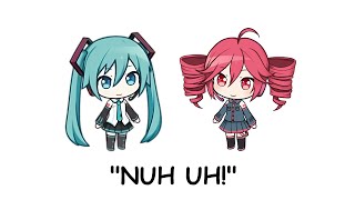 Miku Vs Teto quotNuh Uhquot Goofy Insult Battle [upl. by Morly953]