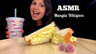 ASMR  EATING AN EGG SALAD SANDWICH SOFT EATING SOUNDS MUKBANG WHISPER  MANGIA WHISPERS 먹방 [upl. by Aihsile]