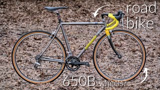 Can you put 650b wheels  thick tires on a vintage road bike [upl. by Nesmat208]