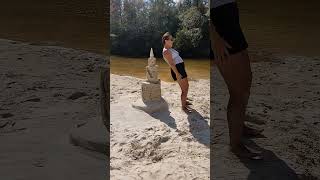 Smashing a sandcastle shortsyoutubeshortssandart [upl. by Noe]