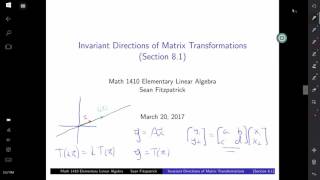 Invariants of Matrix Transformations [upl. by Onida]