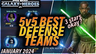 BEST 5v5 DEFENSE TEAMS January 2024 starwars galaxyofheroes grandarena gac swgoh [upl. by Harald]