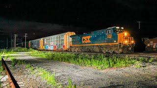 CSX M20402 with a DPU at Lyons NY yard 7324 [upl. by Milan]