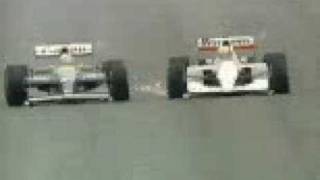 F1 1991 Spain Nigel Mansell overtakes Ayrton Senna [upl. by Tiffanie330]