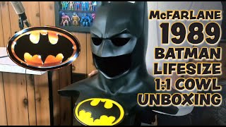 DC Direct 1989 Batman Cowl 11 Life Size Unboxing McFarlane Toys [upl. by Nonnelg164]