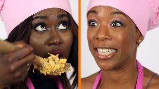 Danielle Brooks amp Samira Wiley Make Orange and Black Mac amp Cheese [upl. by Stoops]