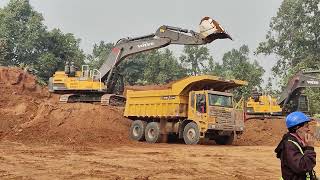 Mining with Volvo excavator LGMG dumper and SDLG loader [upl. by Seedman614]