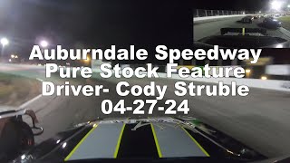 Cody Struble Auburndale Speedway Pure Stock Feature 042724 [upl. by Ahsemrak]