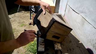 Staining weathering ageing homemade pine crates with Tea white vinegar amp steel wool solution [upl. by Gerianne]