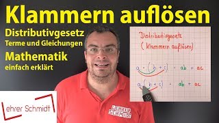 Klammern auflösen Distributivgesetz  Terme und Gleichungen  Mathematik  Lehrerschmidt [upl. by Pirzada]