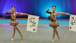 MAJORETTES DIAMENT Płońsk  flag duo  Mażoretki  Ostrava 2024 WM Championship IFMS [upl. by Annahsad]