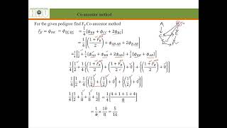 Inbreeding coefficient by co ancestor method Lecture 10 Part 2 [upl. by Douville]