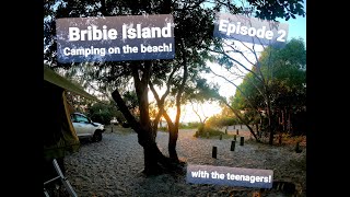 Bribie Island Beach Camping Ocean Beach  Dad and the teenagers  Rundown of Camper TrailerPrado [upl. by Eiltan]