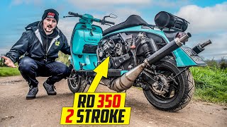 The Worlds Craziest Scooter Yambretta RD350 2 Stroke [upl. by Claude]