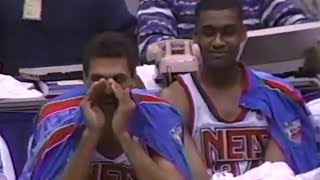 Mookie Blaylock 18pts9asts amp Reggie Theus 22pts6asts vs Nuggets 1991 [upl. by Ahsuoj]