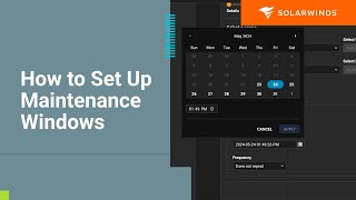 How to Set Up Maintenance Windows in SolarWinds Observability SaaS [upl. by Grissel]