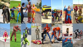 SUPERHERO BIG BATTLE 21 MARVEL ANMD DC SUPERHERO BATTLE SUPERMAN VS VENO VS SPIDERMAN VS IRONMAN [upl. by Animrelliug]