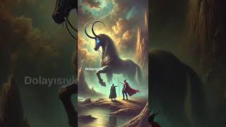 Loki’nin çocukları Sleipnir mjolnirmitologia thor loki asgard keşfet ölüm shortvideo [upl. by Nashom]