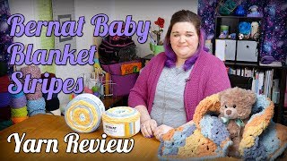 Bernat Baby Blanket Stripes Yarn Review [upl. by Mandler941]