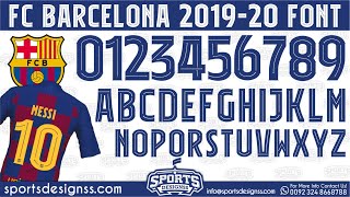 FREE DOWNLOAD FC Barcelona 201920 Football Font by Sports Designss Barcelona La liga 201920 Font [upl. by Aztin728]