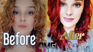 From Blonde to Red at home using Garnier R3 [upl. by Eanal]