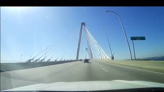 Travel bridges Charleston Crossing the Arthur Ravenel Jr Bridge over the Cooper River [upl. by Holman]